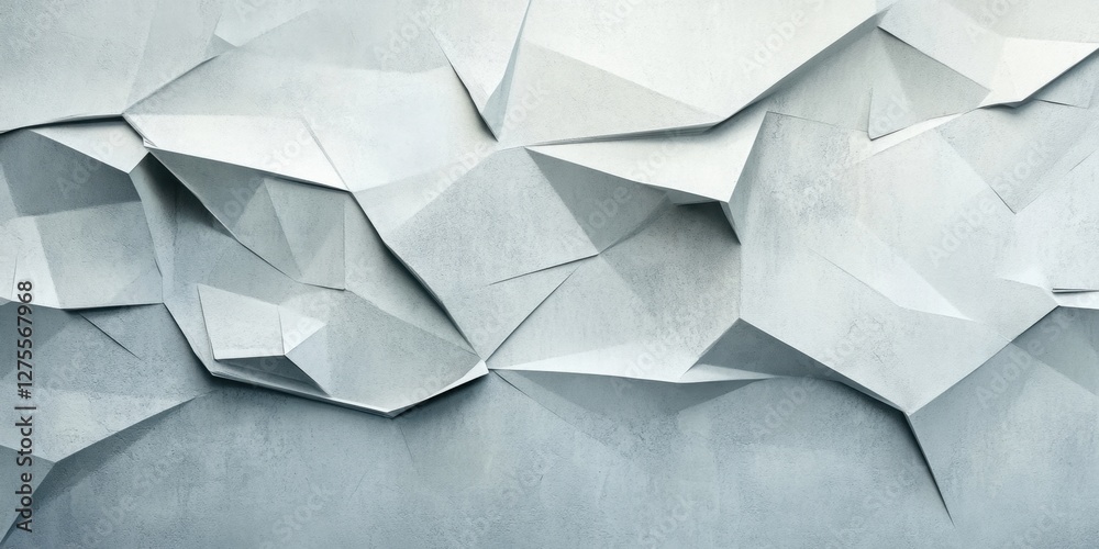Poster abstract wallpaper with crumpled paper texture in soft gray tones creating a 3d effect and ample cop