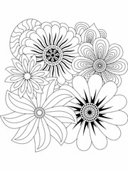 coloring flower page   adults flower  book  Print Coloring page for the adult book