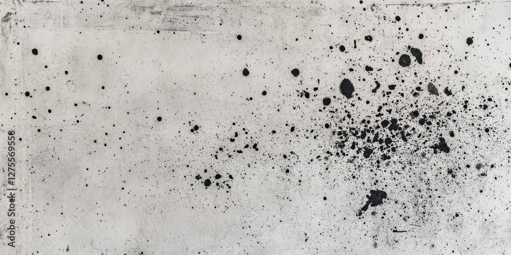 Fototapete Gray concrete backdrop with scattered black specks on the right side featuring ample copy space on the left creating a minimalist effect