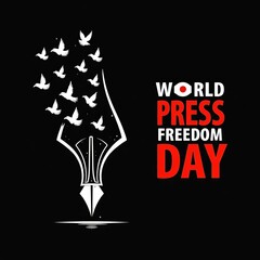 World Press Freedom Day graphic with birds symbolizing free speech.