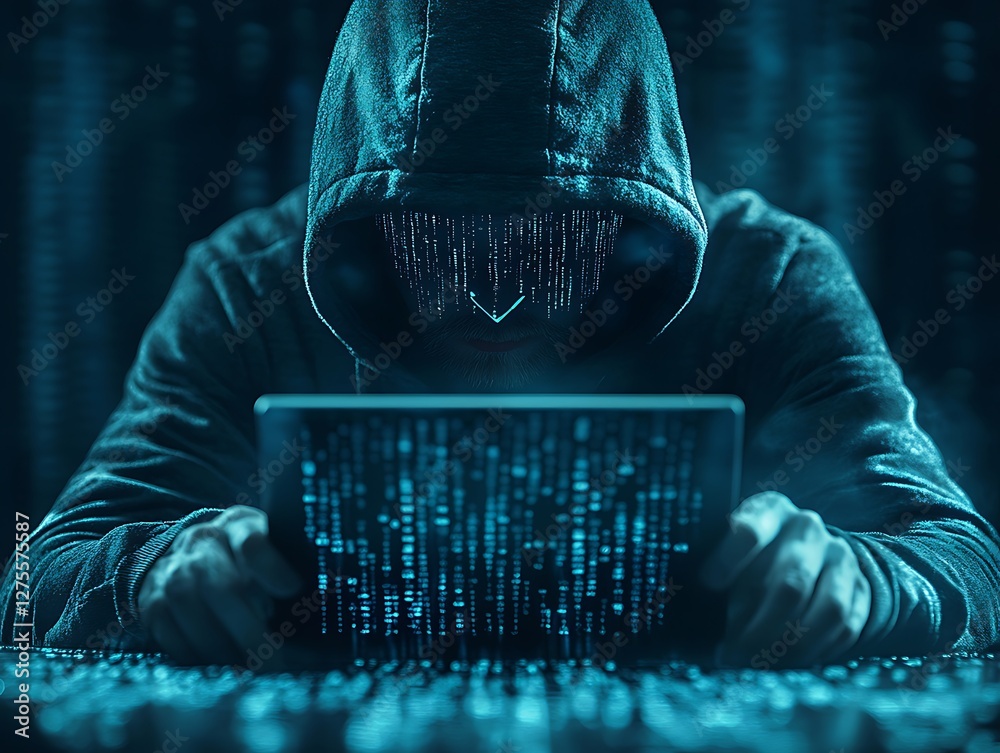 Wall mural hacker coding, dark background