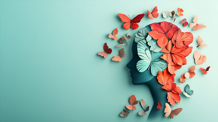 World Mental Health Day concept with focus on psychology, ai generative