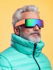 senior man with glasses,generated ai