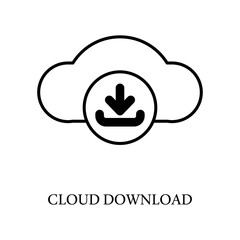 Icon a cloud download, isolated against a clean background.
