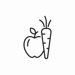 carrot healthy food icon vector sign