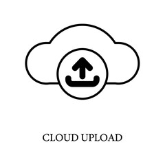 Icon a cloud upload, isolated against a clean background.
