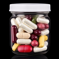 pills and bottle, generated ai