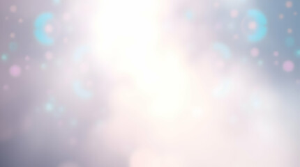 Soft, blurred background with a bright central light and scattered pastel bokeh, creating a dreamy and ethereal effect.