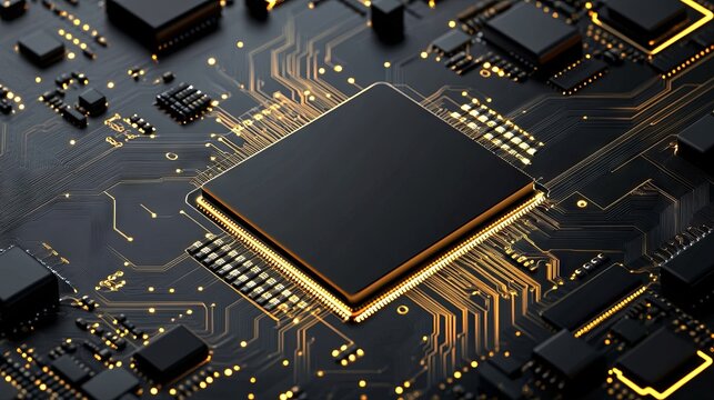 Abstract simple technology pattern on a black background, a technology concept vector illustration with copy space for text