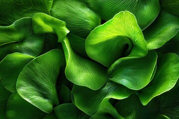 Obraz premium Sea moss gel Lush green leaves with vibrant textures and curves.