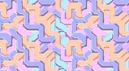 Obraz premium Abstract pastel shapes intertwined forming seamless futuristic background pattern