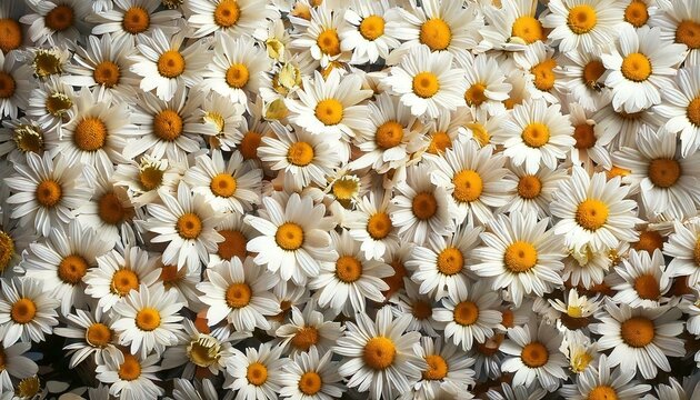 Fototapeta A wall of white American daisy background