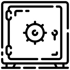 bank safe vector outline icon