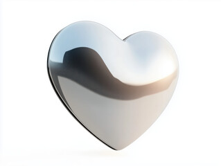 Captivating Shiny Metallic Heart Illustration: A Lustrous Design Element that Adds Elegance and Charm to Any Project with Its Stunning Light Reflection