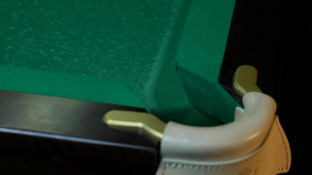 People playing carom 3 cushion billiard games, known as French billiards, it consists of three balls and a table without holes.