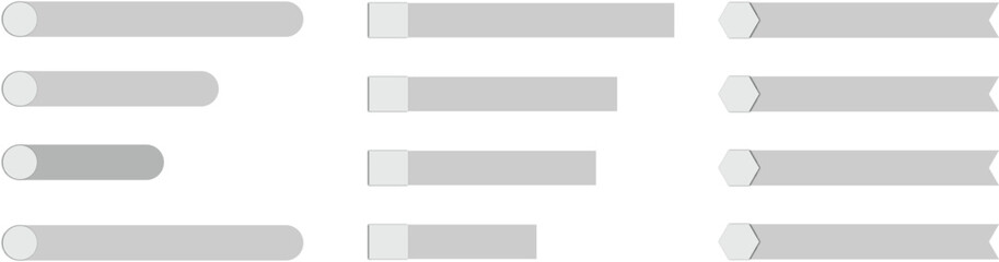 Obraz premium Flat Design UI Elements: Buttons and Ribbons in Light Gray