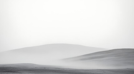 Misty Mountains Rolling Hillscape Scene