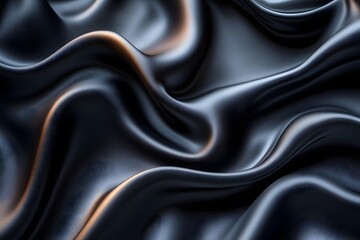 Obraz premium Luxurious Black Silk Fabric with Soft Waves for Elegant Design