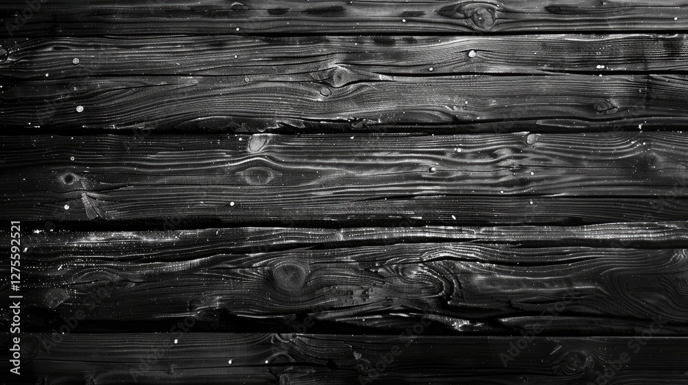 Poster black wooden board texture with horizontal planks displaying deep black hues and subtle grain lines,
