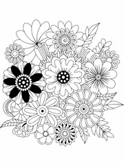 new flowers pattern coloring book for kids and adults