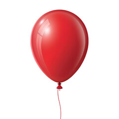 Red balloon isolated on transparent background Generative Ai.
