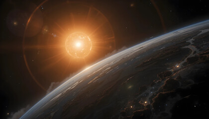 Obraz premium earth and sun