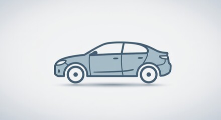 Electric Car Icon with Minimalist Design