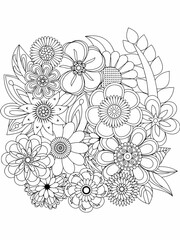 new flowers pattern coloring book for kids and adults