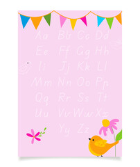 Abc worksheet with alphabet letters tracing for kids.