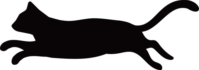 猫のシルエット　走る