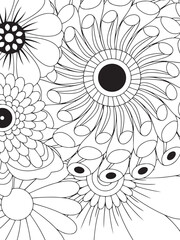 coloring flower page   adults flower  book  Print Coloring page for the adult book. Doodle floral drawing. Art therapy coloring page. Black and white flower pattern for adult color