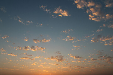 Dramatic sunset sky scene at Luxor, Egypt