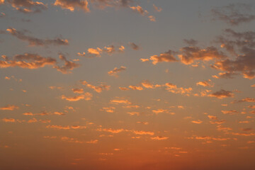 Dramatic sunset sky scene at Luxor, Egypt