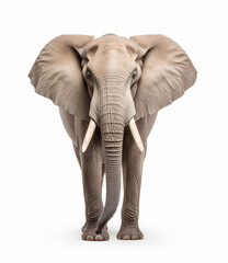elephant isolated on white,Majestic,wild,elephant,front-facing.
