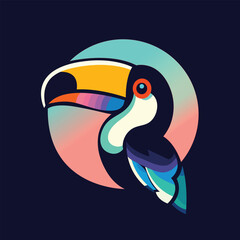 Obraz premium Toucan bird Colorful vector illustration in cartoon style