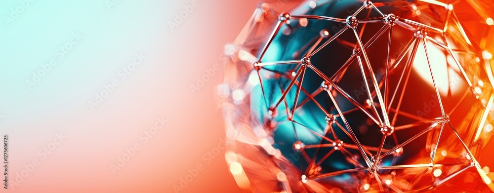 Poster Abstract Network Connection Structure Digital Technology Background