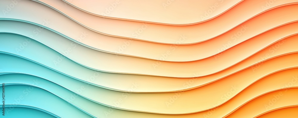 Poster abstract wavy background design orange blue gradient layers