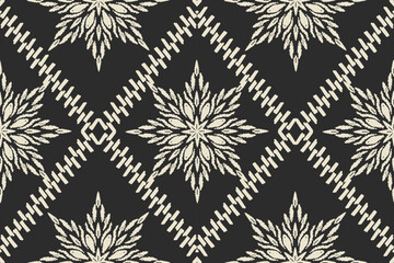 Saree Sarong Motifs Ikat floral paisley embroidery floral.ikat ethnic oriental pattern traditional.Ikat embroidery style abstract embroidery design for texture,fabric,clothing,wrapping,decoration