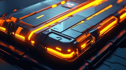 Electric vehicle power storage battery with futuristic sleek design