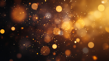 Abstract light overlay with golden bokeh effect