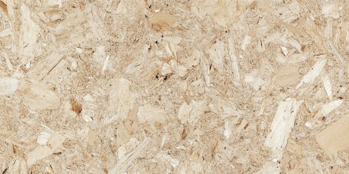 Chipboard texture image featuring a light beige surface with visible wood particles, ideal for backgrounds or industrial design projects.
