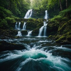 Fototapeta premium waterfall in the mountains