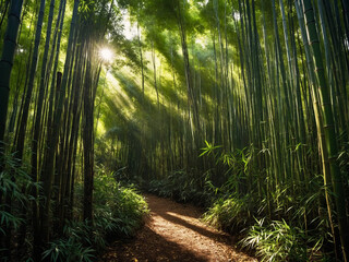 Fototapeta premium bamboo forest in the morning