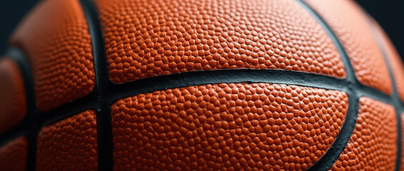 Fototapeta premium Close-up texture of a basketball ball.