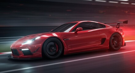 Racing Car Icon with Aggressive Lines