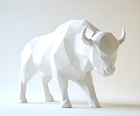 3d model of a paper origami bison