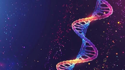 Obraz premium DNA molecule science background – abstract genetic research template, biology wallpaper, or medical banner vector illustration 