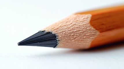 Close-up of a sharpened wooden pencil highlighting its fine tip and natural texture.