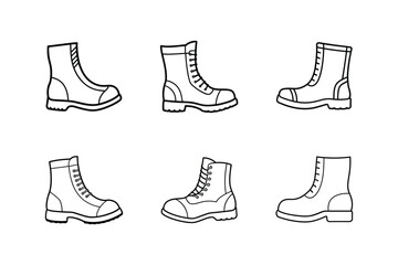 boots sketch icon line art vector illustration