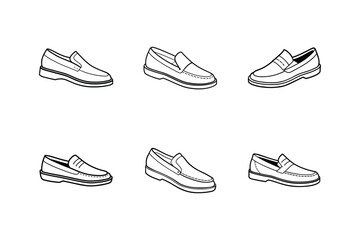 loafers sketch line art vector illustration